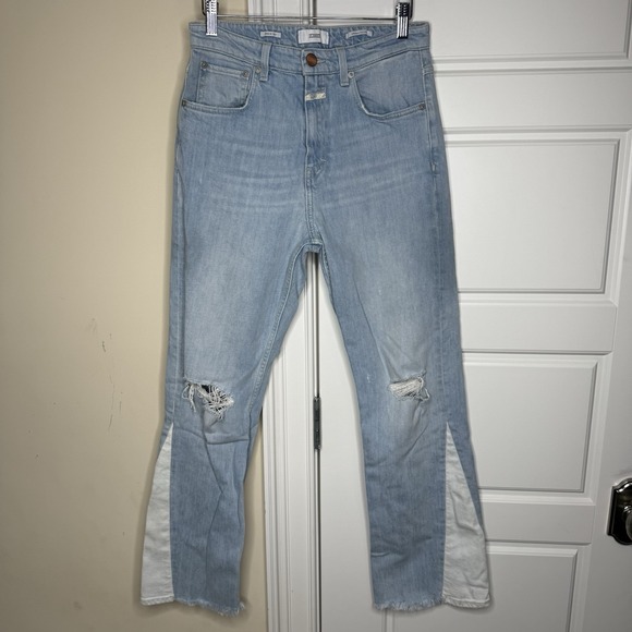 Closed Denim - Closed Baylin High Rise Flare Jean Women's 29 (28/28.5) Light Blue Spliced Italy